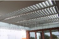 Hollow flat roof ceiling louvres